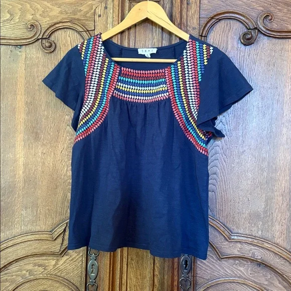 THML Navy Top with Multicolor Embroidery - Picture 2 of 9